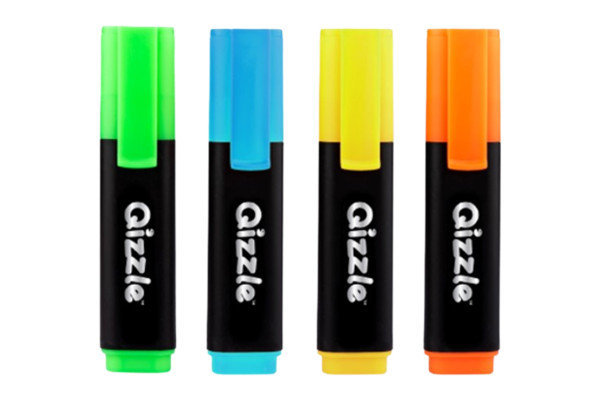 QIZZLE HIGHLIGHTERS, PKT 4 (STANDARD)