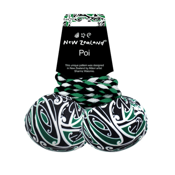 NZ POI WITH PATTERNED FABRIC, GREEN