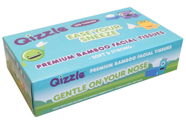 QIZZLE FACIAL TISSUES, PKT 100