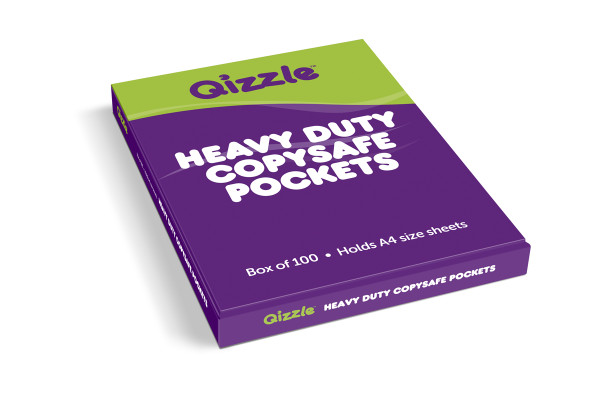 QIZZLE A4 HEAVY DUTY COPYSAFE POCKETS, BOX 100 QIZZLE A4 HEAVY DUTY COPYSAFE POCKETS, BOX 100