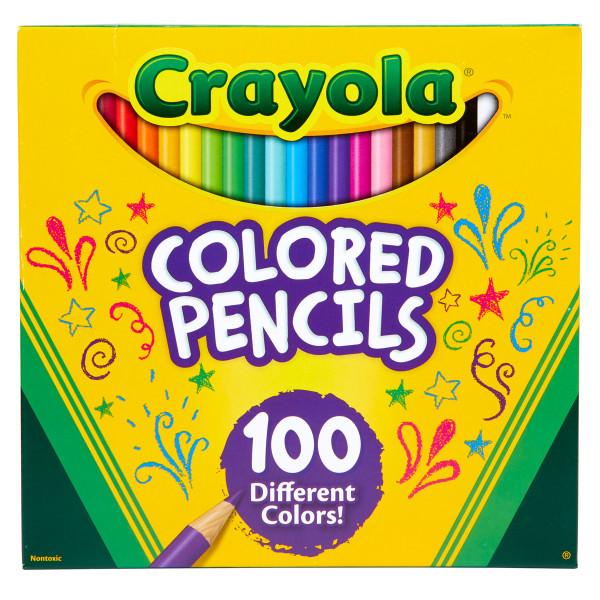 CRAYOLA COLORED PENCILS FULL SIZE, PKT 100