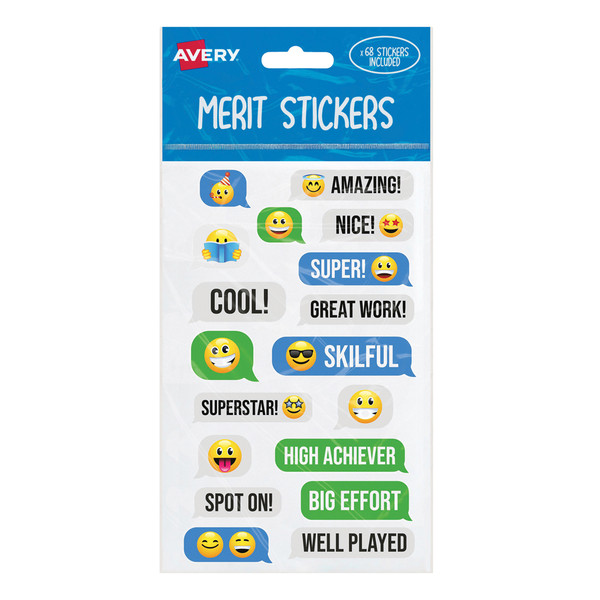 AVERY MERIT STICKERS EMOJI, PKT 68