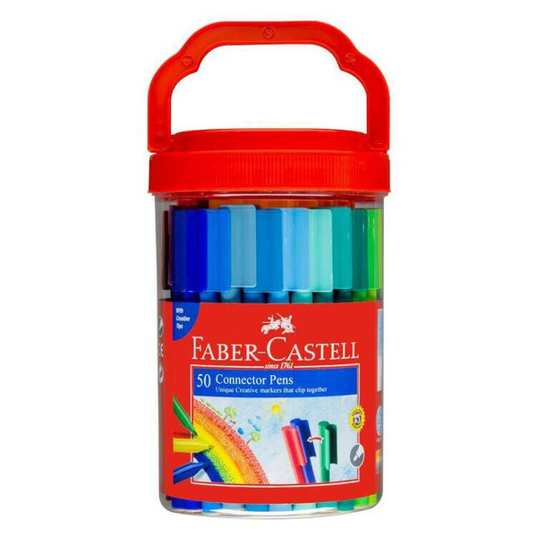 FABER CASTELL CONNECTOR PENS, BUCKET OF 50