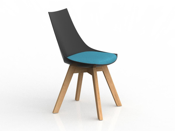 LUNA CHAIR - OAK BASE,  (VARIOUS COLOURS)