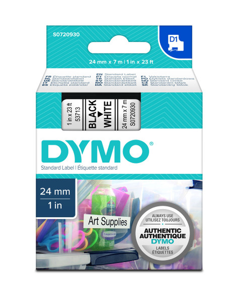 DYMO D1 TAPE 24MM X 7M (BLACK/WHITE)