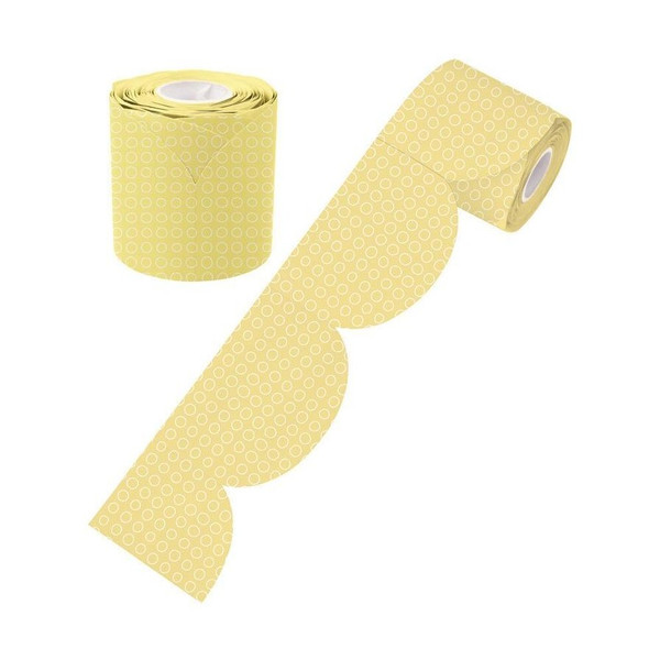 YELLOW PATTERNED ROLLED SCALLOPED BORDER 15.2M