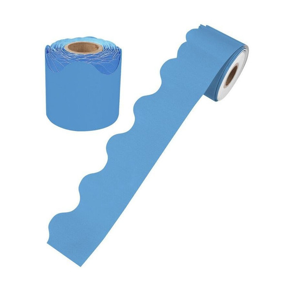 GROWING MINDS OCEAN BLUE ROLLED SCALLOPED BORDER 15.2M