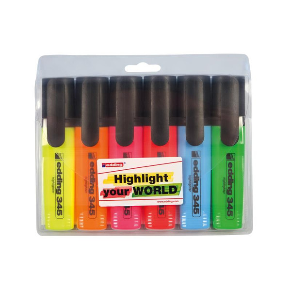 EDDING 345 HIGHLIGHTER ASSORTED, SET 6