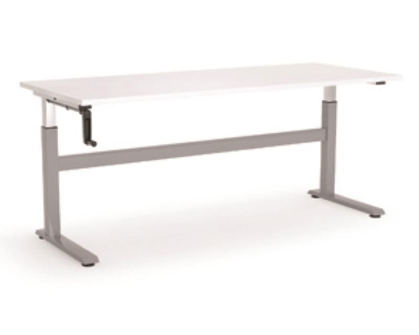 CUBIT HIGHRISE DESK 1800W X 800D, SILVER/WHITE