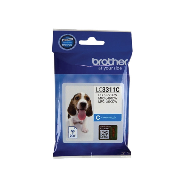 BROTHER LC3311C CYAN INK CARTRIDGE