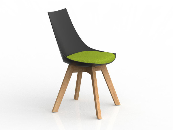 LUNA BLACK CHAIR - OAK/AVOCADO GREEN