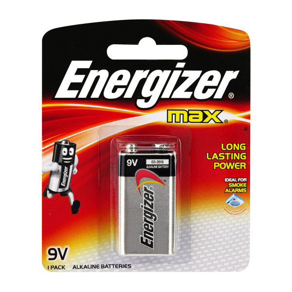 ENERGIZER 9V ALKALINE MAX BATTERY, PKT 1