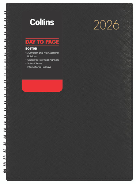 2026 MILFORD BOSTON A51 DAY PER PAGE WIRO DIARY (BLACK)