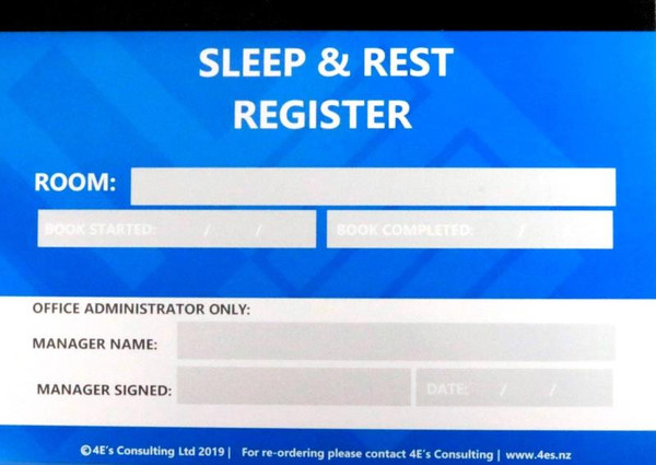 SLEEP AND REST REGISTER