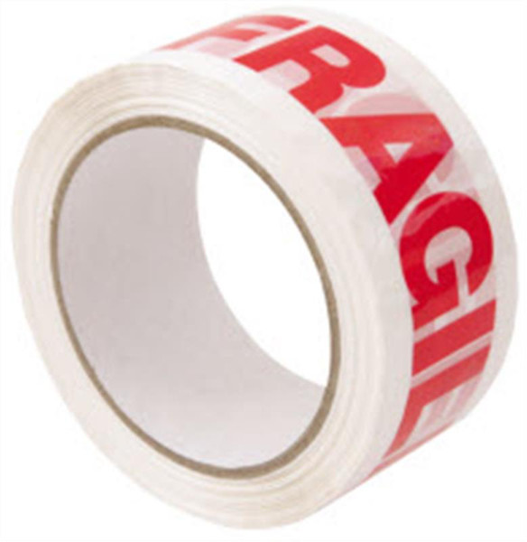 PRINTED MESSAGE TAPE - FRAGILE HANDLE WITH CARE, 48MM X 100M