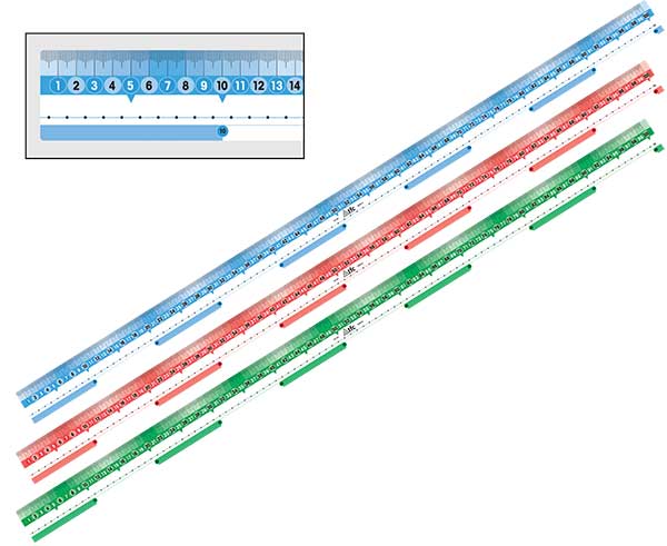 TRANSPARENT METRE RULERS, SET 6