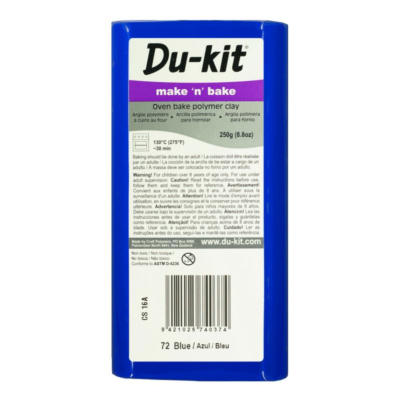DU-KIT MAKE N BAKE POLYMER CLAY, 250GM (BLUE)
