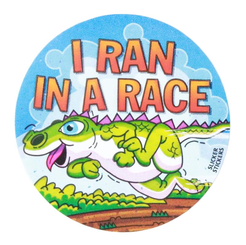 I RAN A RACE STICKERS, CROCODILE, PKT 50