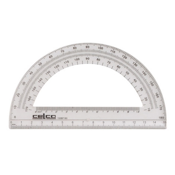 PROTRACTOR - 180 DEG, 15CM