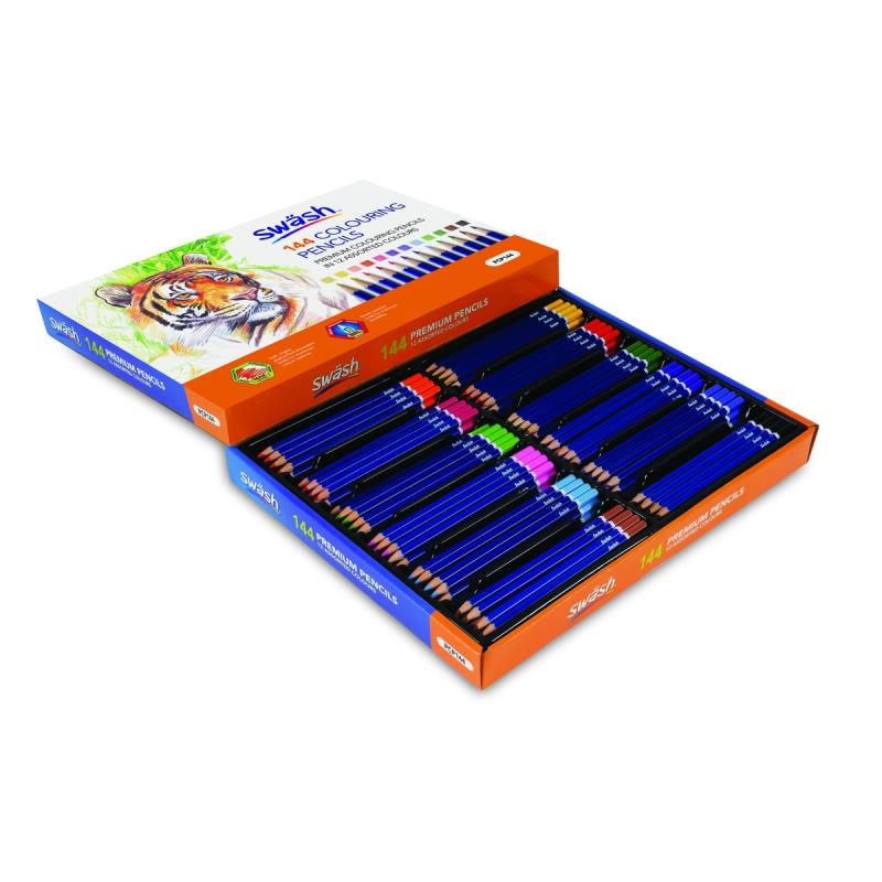 SWASH PREMIUM COLOURING PENCILS, PK 144