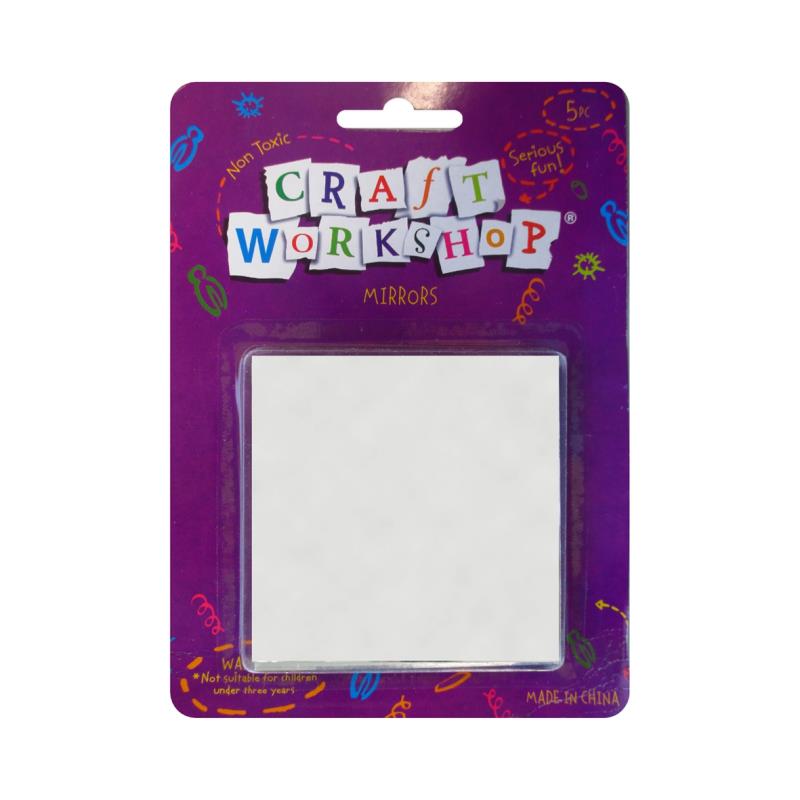 CRAFT MIRRORS SQUARE 5CM, PKT 12