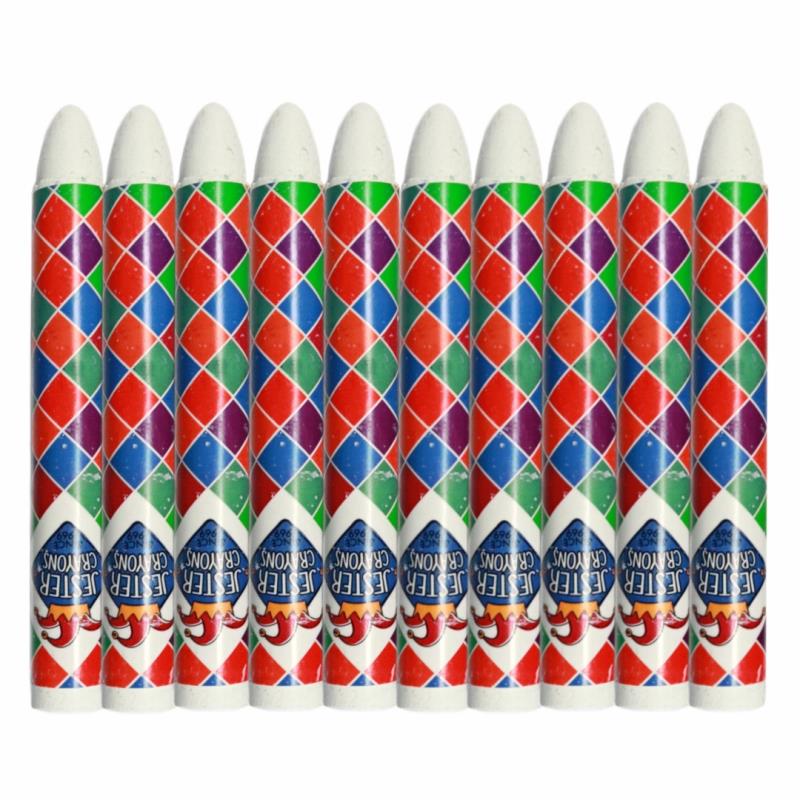 HARD WAX CRAYONS, PKT 10 (WHITE)