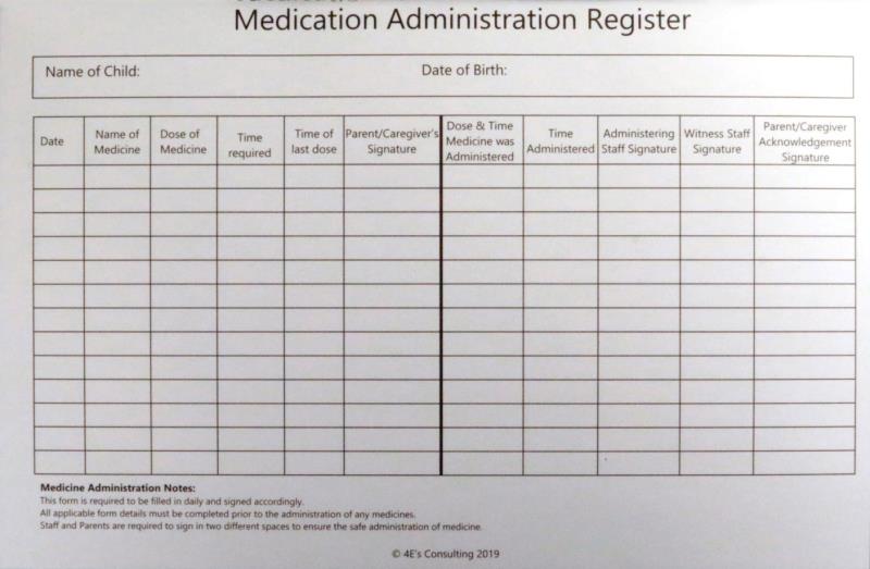 MEDICATION ADMINISTRATION REGISTER