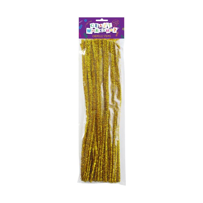 CRAFT CHENILLE STEMS GOLD, PKT 40