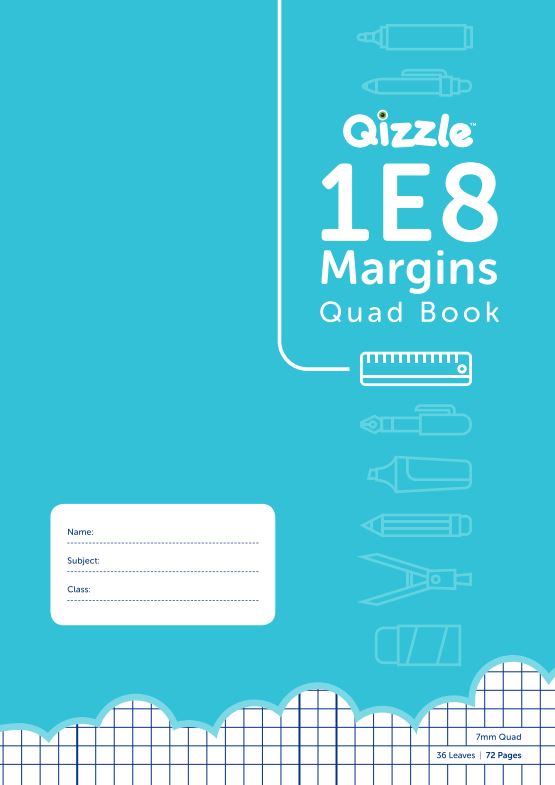 1E8M QIZZLE EXERCISE BOOK WITH MARGIN