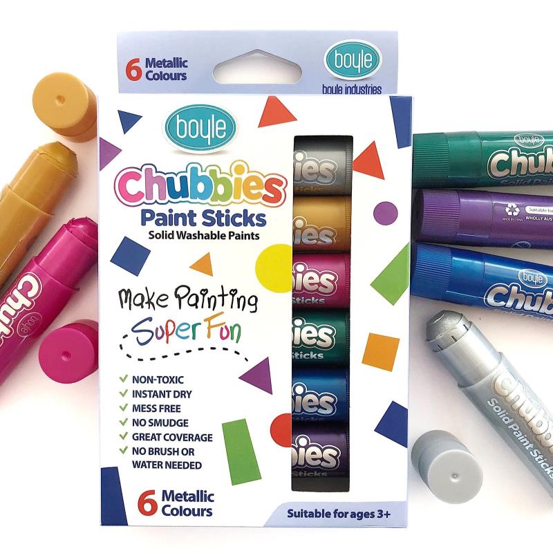 BOYLE CHUBBIES PAINT STICKS (METALLIC), SET 6