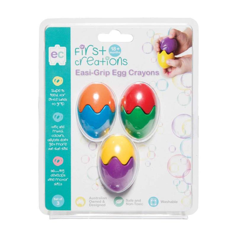 EC FIRST CREATIONS EASI-GRIP EGG CRAYONS, SET 3