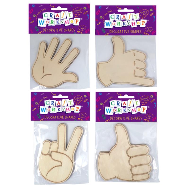 CRAFT SIGN LANGUAGE SHAPE 2PC (ASSORTED)
