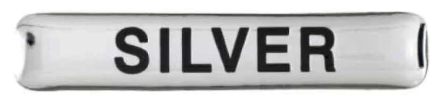 SILVER BAR ENAMEL BADGE, PKT 5