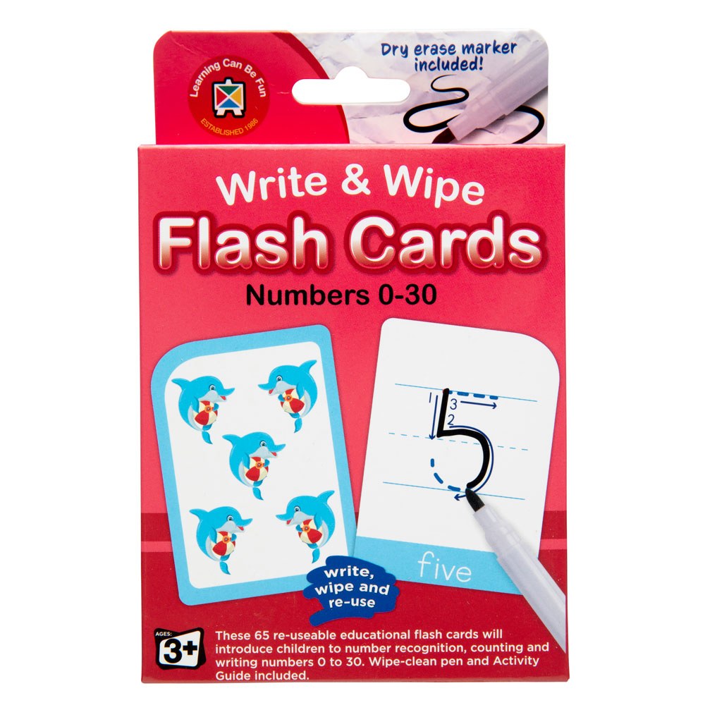 WRITE & WIPE FLASHCARDS, NUMBERS 0-30