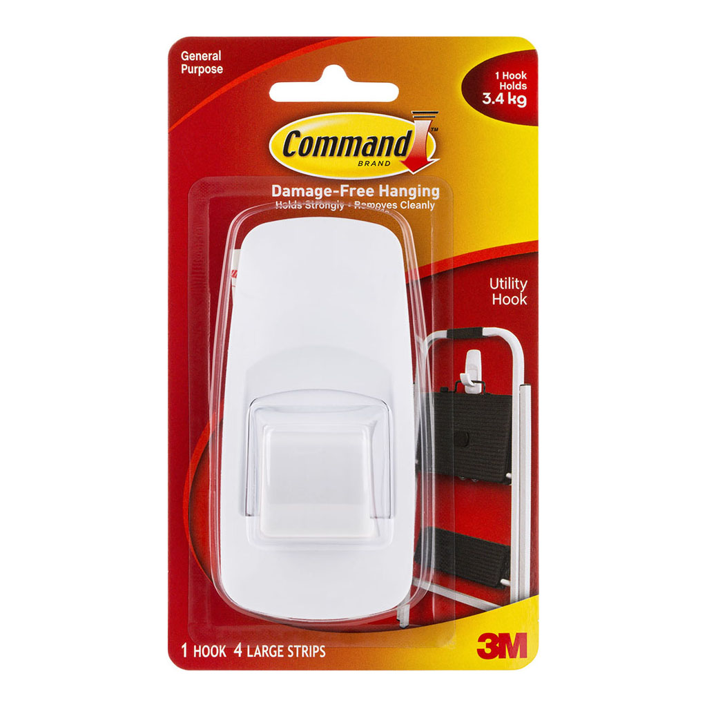3M COMMAND HOOK JUMBO WHITE, PKT 1