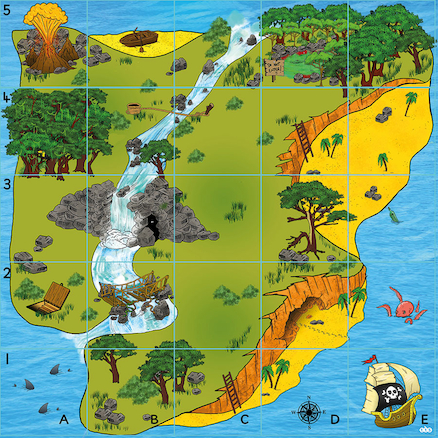 BEE-BOT AND BLUE-BOT TREASURE ISLAND LEARNING MAT