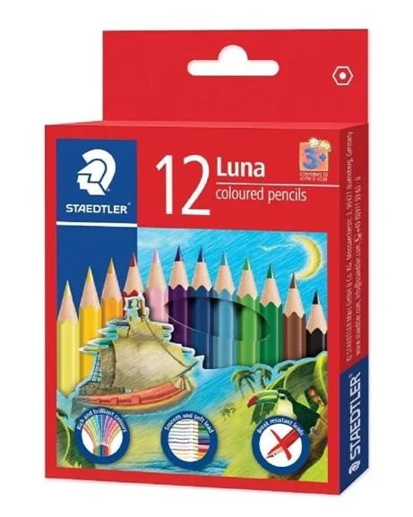 STAEDTLER LUNA COLOURED PENCILS HALF SIZE, PKT 12