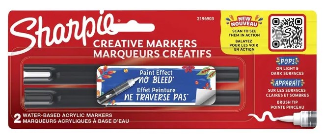 SHARPIE CREATIVE MARKERS, PKT 2 (BRUSH TIP)