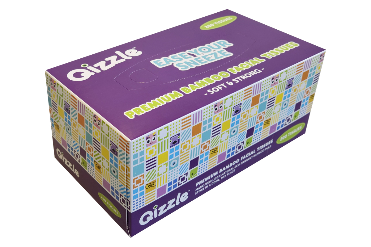 QIZZLE FACIAL TISSUES, PKT 200
