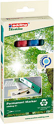 EDDING 21 ECOLINE PERMANENT MARKER, BULLET TIP (PKT 4)