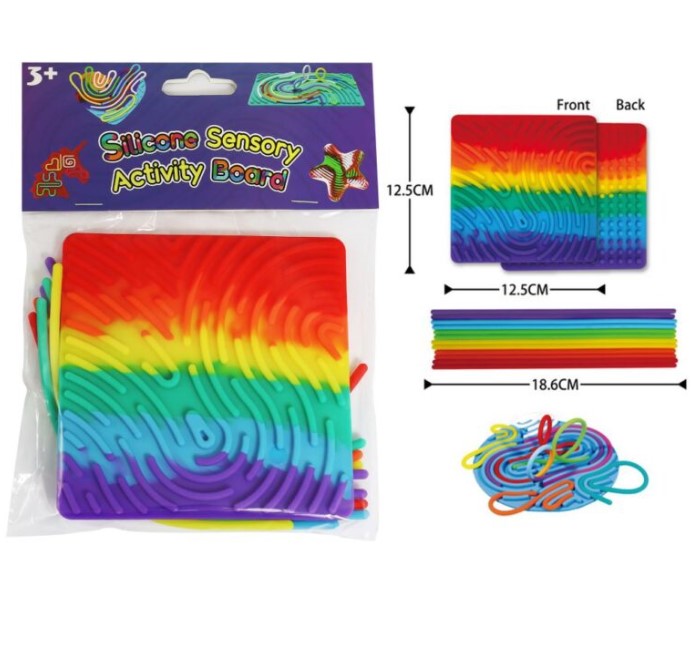 SENSORY ACTIVITY BOARD SQUARE RAINBOW