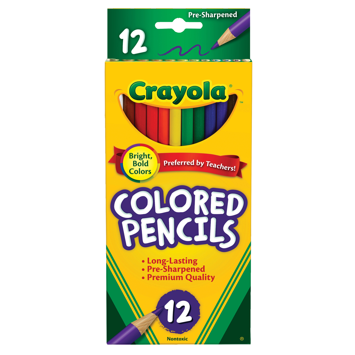 CRAYOLA COLORED PENCILS FULL SIZE, PKT 12