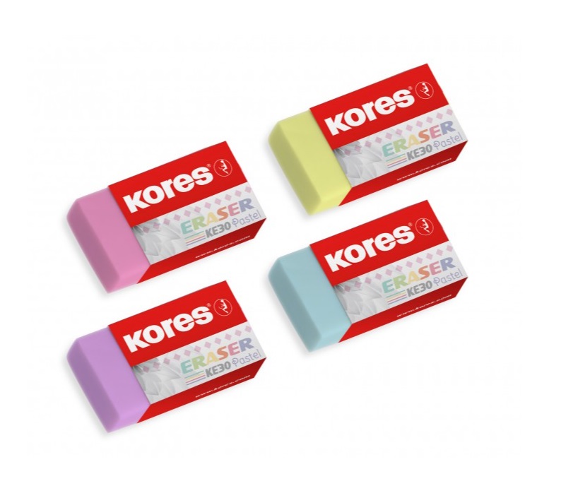 KORES ERASER KE30 PASTEL (ASSORTED COLOURS)