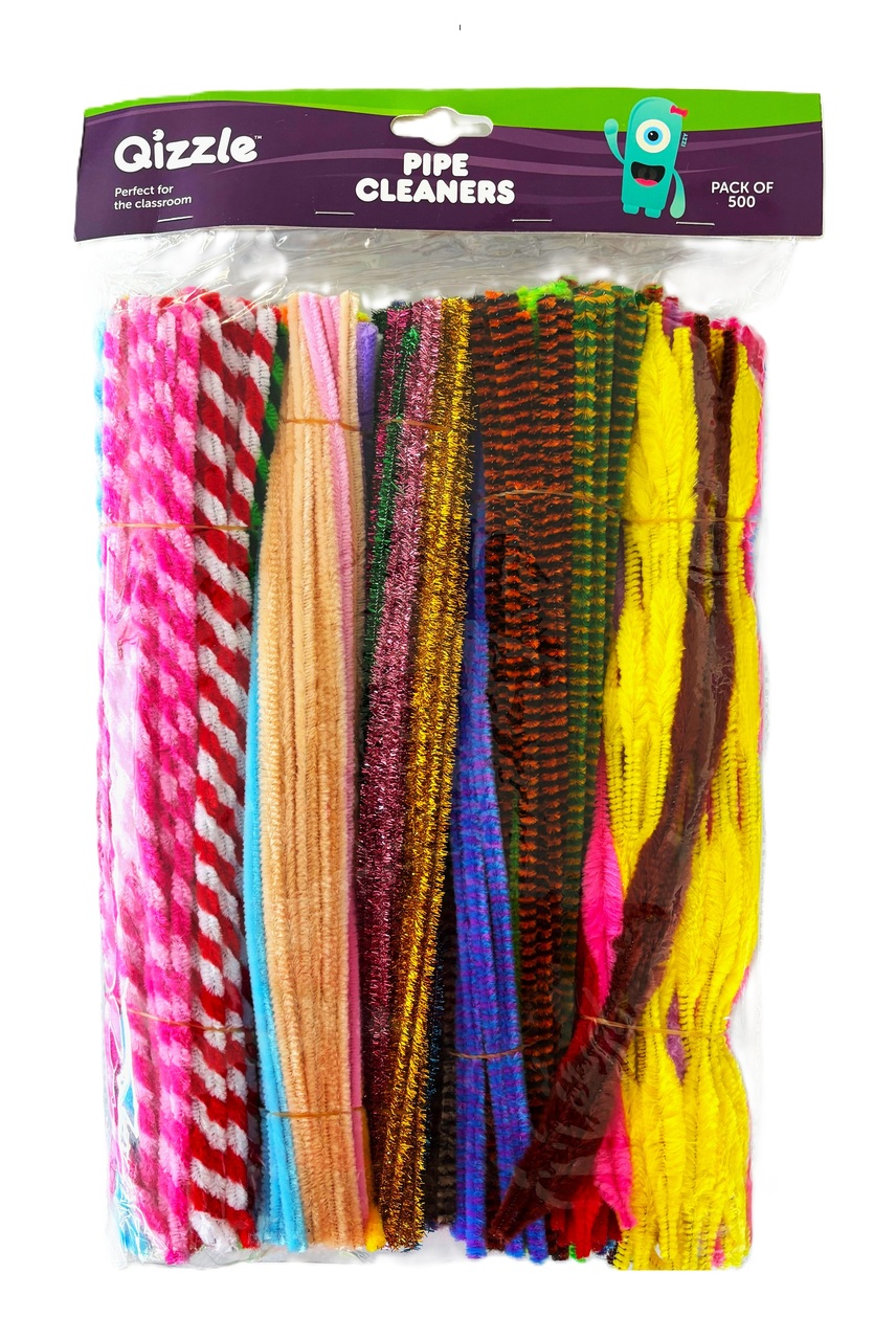 QIZZLE PIPE CLEANERS ASSORTED, PKT 500