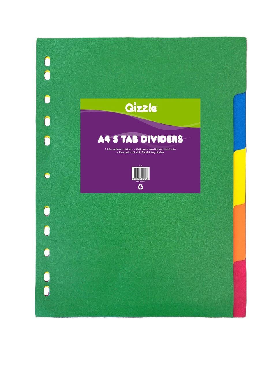 QIZZLE A4 5 TAB DIVIDERS