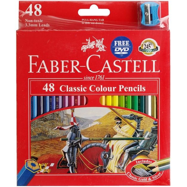 FABER-CASTELL CLASSIC COLOUR PENCILS, PKT 48