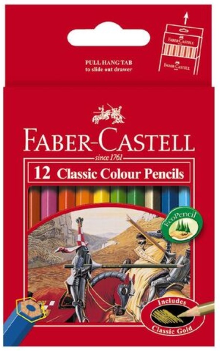 FABER-CASTELL CLASSIC COLOUR PENCILS HALF-SIZE, PKT 12