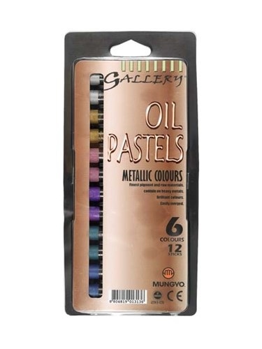 GALLERY OIL PASTELS METALLIC, PKT 12