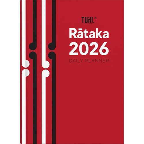 TUHI DIARY A51 DAY PER PAGE RATAKA RED KORU 2026