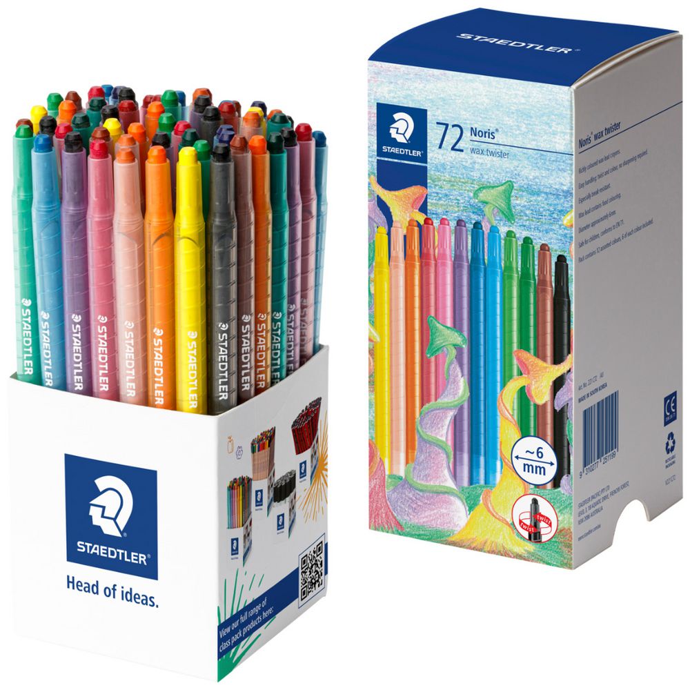 STAEDTLER NORIS TWISTER CRAYONS, BOX 72